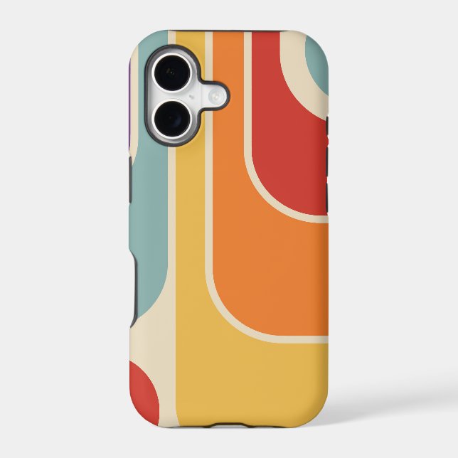 Mod 1970s Retro Style Geometric Design Iphone Case (Back)