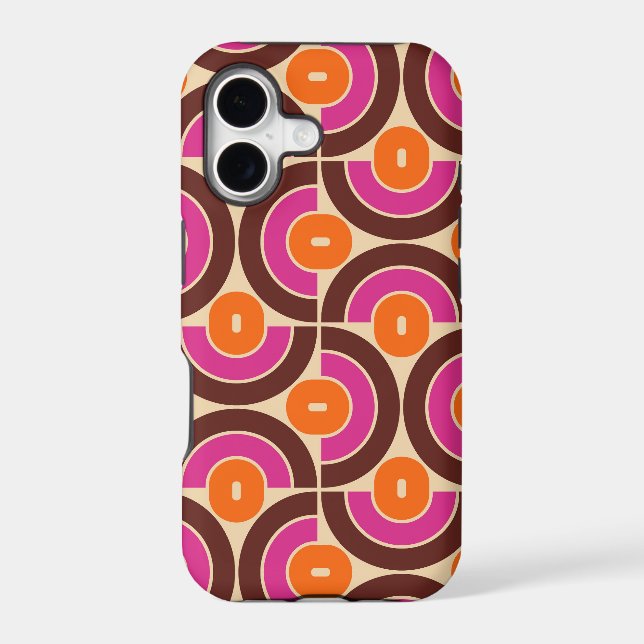 Mod 1970s Retro Style Geometric Design Iphone Case (Back)
