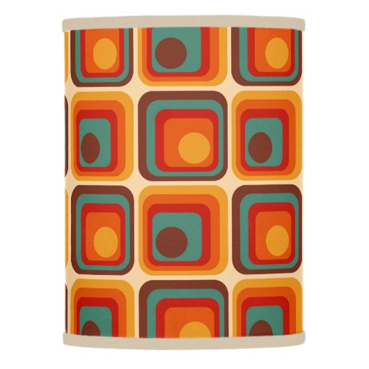 Mod 1970s Retro Style Geometric Design Lamp Shade (Front)