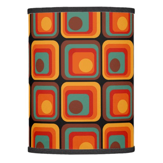 Mod 1970s Retro Style Geometric Design Lamp Shade (Front)