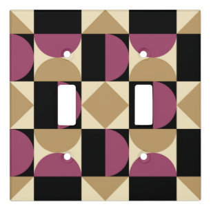 Mod 1970s Retro Style Geometric Design Light Switch Cover