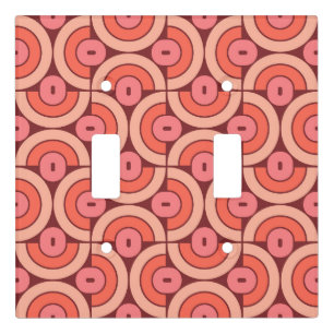 Mod 1970s Retro Style Geometric Design Light Switch Cover