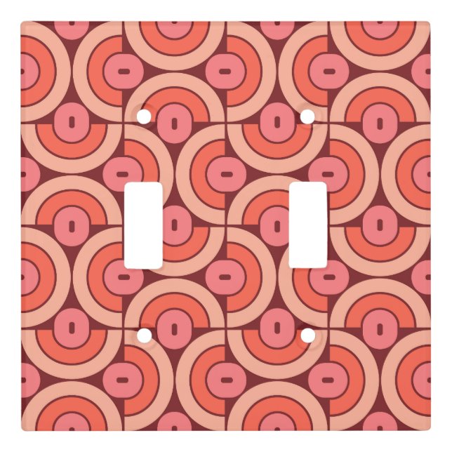 Mod 1970s Retro Style Geometric Design Light Switch Cover (Front)