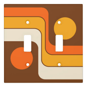 Mod 1970s Retro Style Geometric Design Light Switch Cover