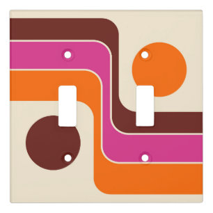 Mod 1970s Retro Style Geometric Design Light Switch Cover