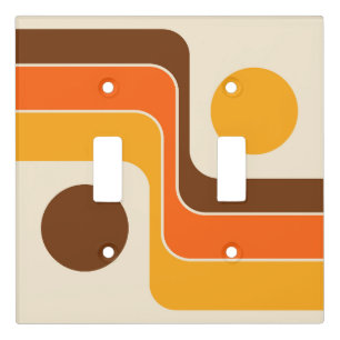 Mod 1970s Retro Style Geometric Design Light Switch Cover