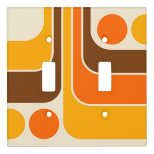Mod 1970s Retro Style Geometric Design Light Switch Cover