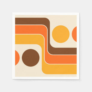 Mod 1970s Retro Style Geometric Design Napkins