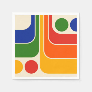 Mod 1970s Retro Style Geometric Design Napkins