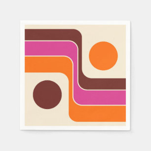 Mod 1970s Retro Style Geometric Design Napkins