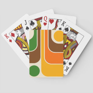 Mod 1970s Retro Style Geometric Design Poker Cards