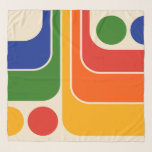 Mod 1970s Retro Style Geometric Design Scarf<br><div class="desc">Retro Mid Century Modern Geometric Design in Yellow Orange Red Blue and Green.</div>