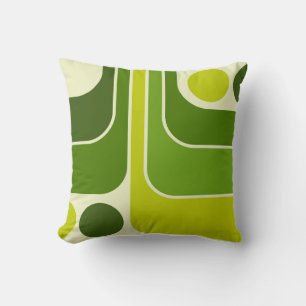 Mod 1970s Retro Style Geometric Design Throw Pillow