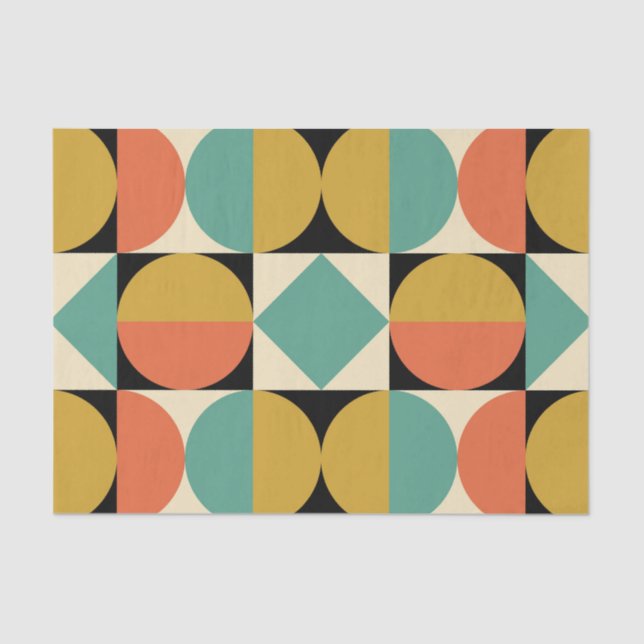 Mod 1970s Retro Style Geometric Design Tissue Paper (Front)