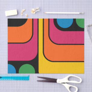 Mod 1970s Retro Style Geometric Design Tissue Paper
