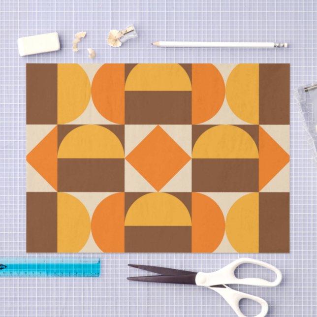 Mod 1970s Retro Style Geometric Design Tissue Paper (Craft)