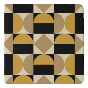 Mod 1970s Retro Style Geometric Design Trivet