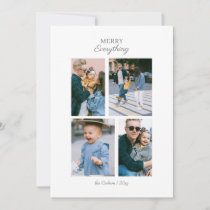 Mod 4 photos Collage Simple Minimal Custom Photo Holiday Card