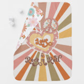 Mod 70s Retro Hippie Van Floral Daisy Rainbow Sun Baby Blanket Zazzle