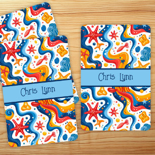 Mod Abstract Beach Theme with Starfish Poker Cards