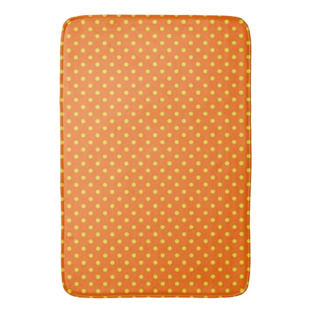 'Mod Accents" Orange/Yel/Polka Dots LG Bathroom Mat (Front Vertical)