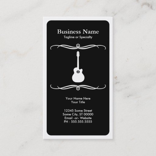 Customizable mod acoustic guitar business cards