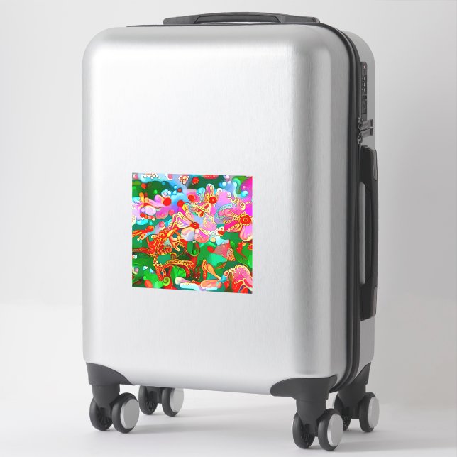 Mod and Groovy 60's Style Flower Art Sticker (Suitcase)