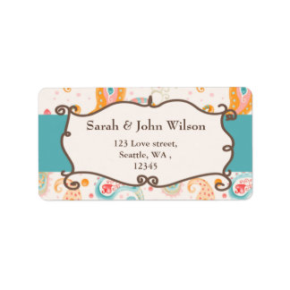 mod aqua,blue, return address label