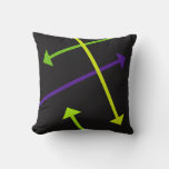 Mod Arrow On Black Throw Pillow at Zazzle