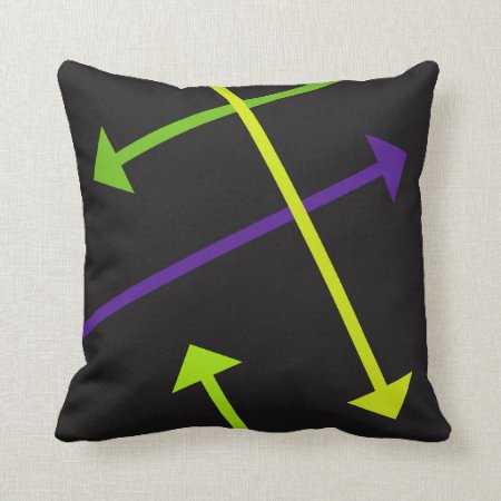 Mod Arrow On Black Throw Pillow