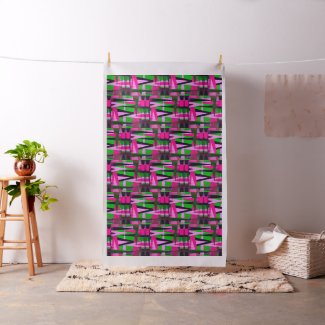 Mod Art Fabric in Magenta, Green and Black