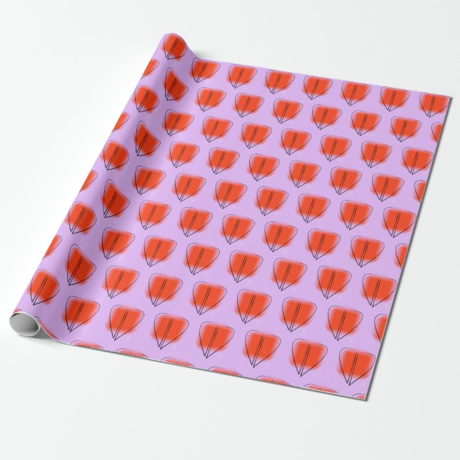 Mod Art Heart Wrapping Paper (Unrolled)