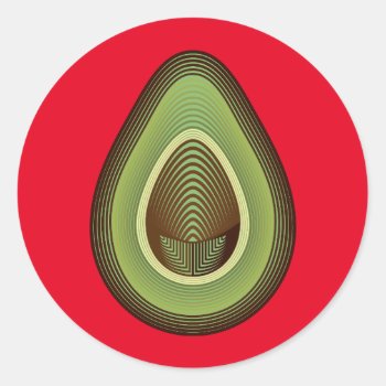 Mod Avocado Classic Round Sticker by identica at Zazzle