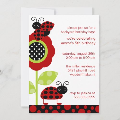 Mod Baby Bugs Birthday Invitation