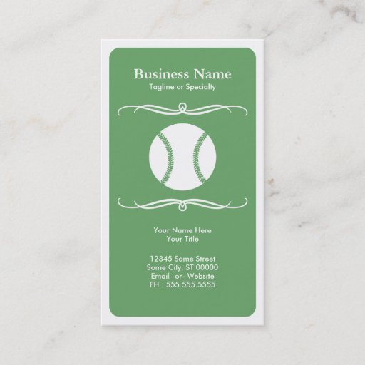 Customizable mod baseball business cards