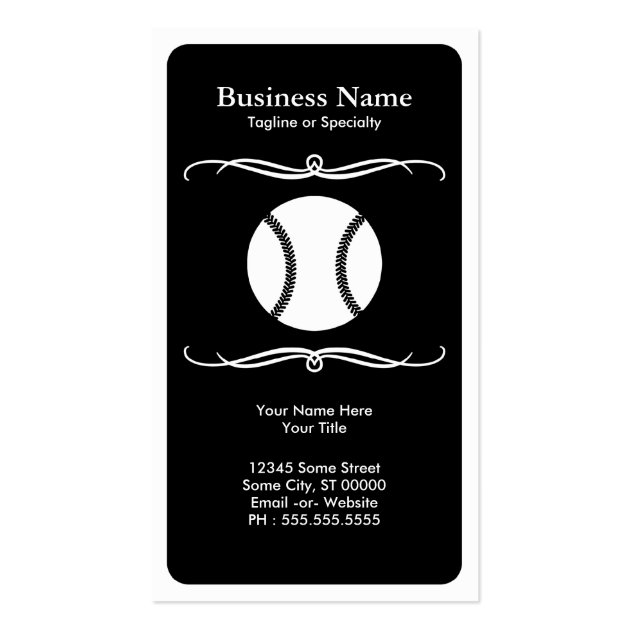 mod baseball business card