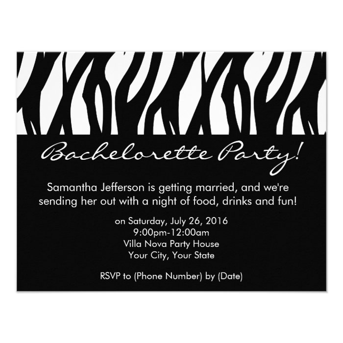 Mod Black and White Bachelorette Party Invitations