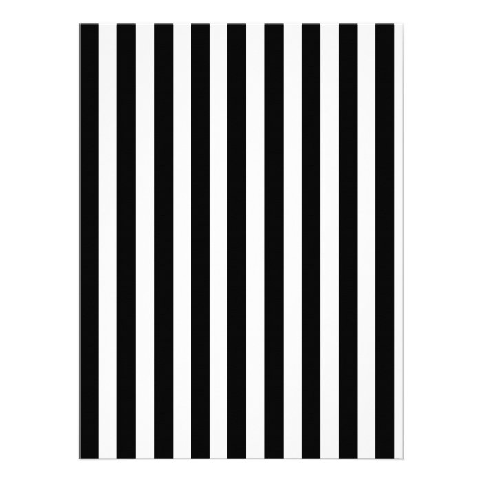 Mod Black and White Stripes Pattern Invitation