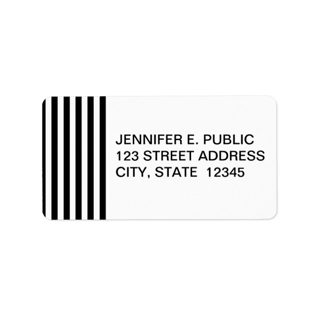 Mod Black and White Stripes Pattern Label (Front)