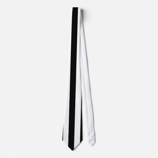 Mod Black and White Stripes Pattern Neck Tie (Front)