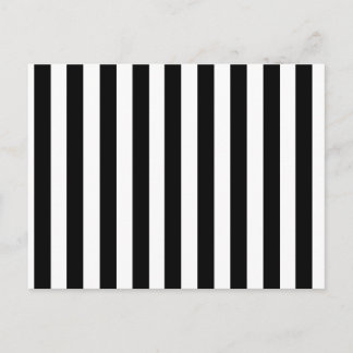 Mod Black and White Stripes Pattern Postcard