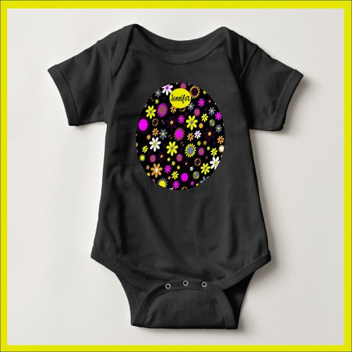 Mod Black Floral Baby Bodysuit