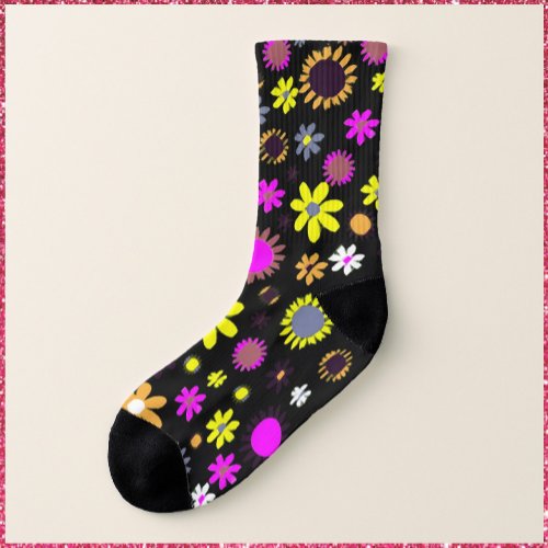 Mod Black Floral Socks