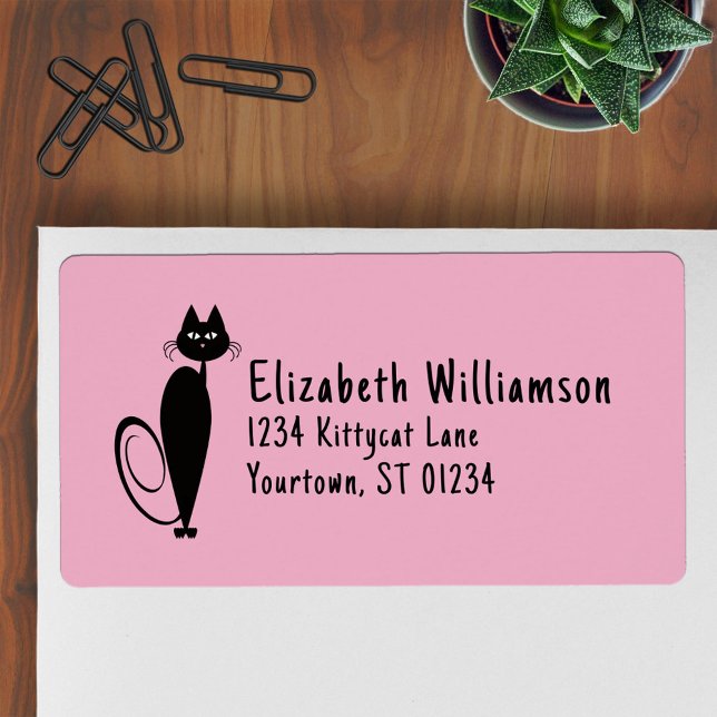Mod Black Kitty Address Label (Creator Uploaded)