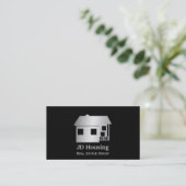 Mod black silver Classy Real estate  businesscards Business Card (Standing Front)