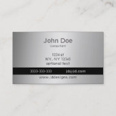 Mod black silver Classy Real estate  businesscards Business Card (Back)
