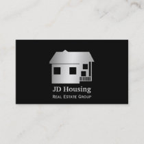 Mod black silver Classy Real estate  businesscards Business Card
