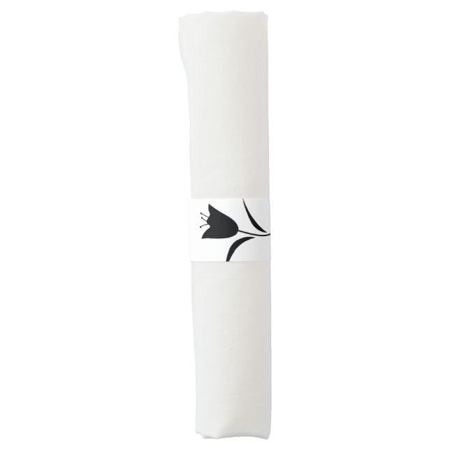 MOD BLACK TULIP WEDDING NAPKIN BANDS (Front)