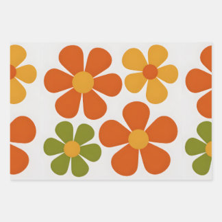 Mod Blooms Wrapping Paper Sheets