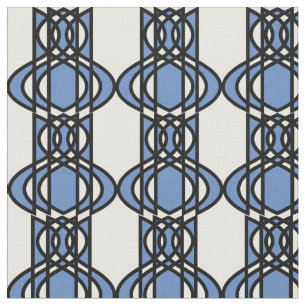 Mod Blue Abstract Scarab Pattern Fabric